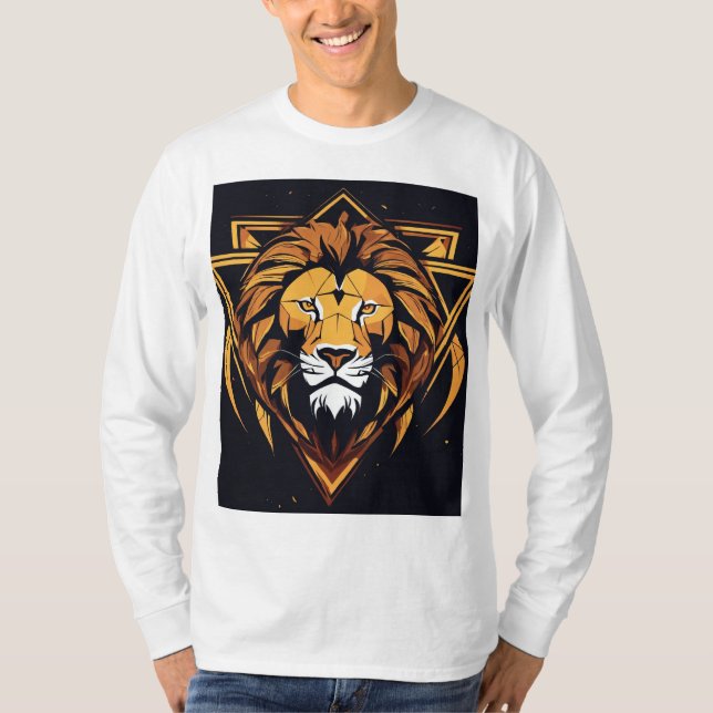 "Magnífica camiseta blanca gráfica de león" (Anverso)