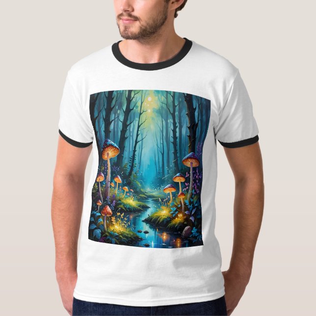 Magnífica camiseta de creek de hongo brillante en  (Anverso)