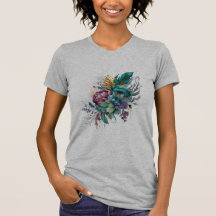 Magnífica camiseta de diseño floral