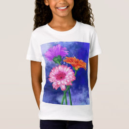 Magnífica camiseta de tres colores Gerberas
