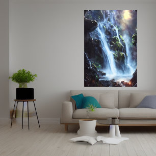 Magnífica cascada en el bosque Arte IA