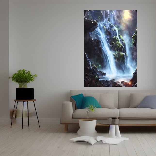 Magnífica cascada en el bosque | Arte IA (Subido por el creador)