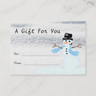 Magnífica escena de nieve con tarjetas de regalo