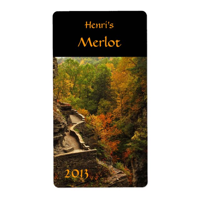 Magnífica etiqueta de vino de otoño (Frente)