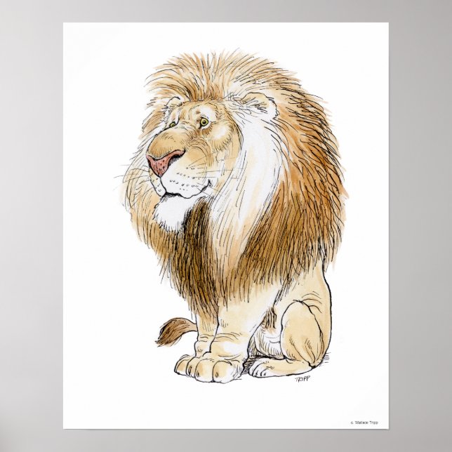Magnífica impresión de leones por Wallace Tripp (Frente)
