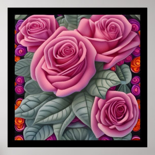 Magnífica impresión rosa rosada del pastel victori