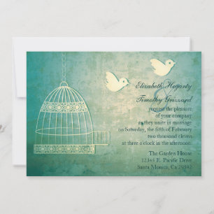 Magnífica invitación a la boda Verde azulada de la