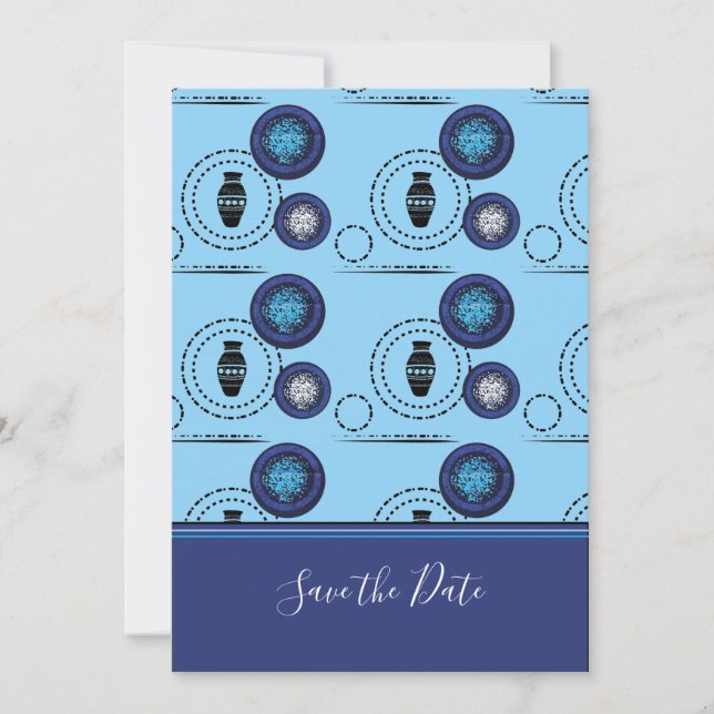 Magnífica invitación africana de tela de Ankara (Anverso)