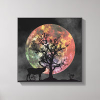 Magnífica obra de arte de pared de tela de silueta