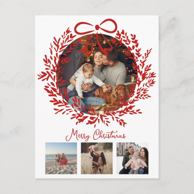Magnífica postal de 4 Navidades de fotos (Anverso)