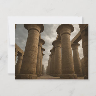 Magnífica postal de columnas del templo egipcio