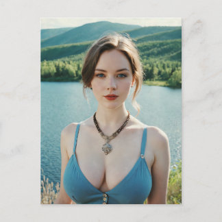 Magnífica postal modelo