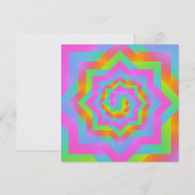 Magnífica Tarjeta Arcoiris Geométrica (Anverso / Reverso)