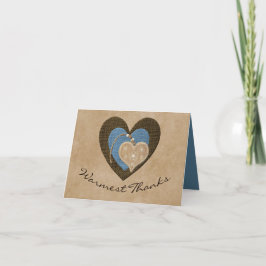 Magnífica tarjeta de agradecimiento con corazón