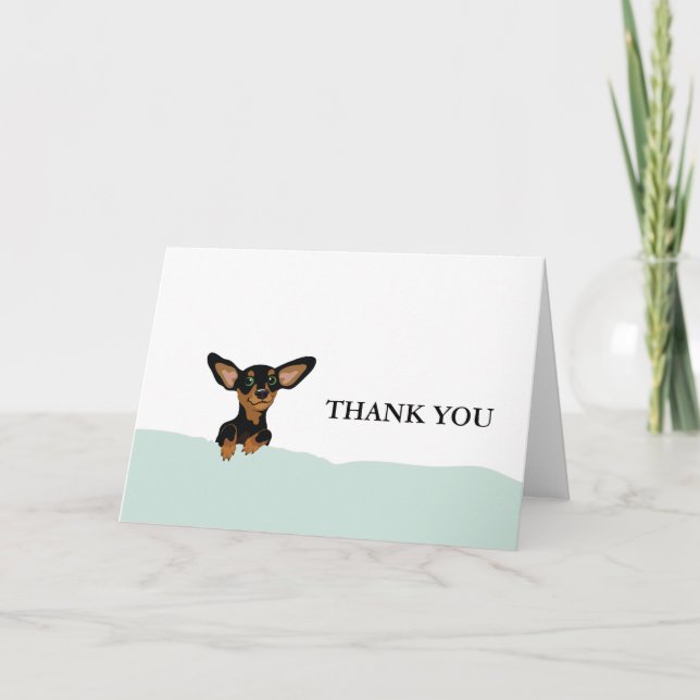 Magnífica tarjeta de agradecimiento de dachshund (Anverso)