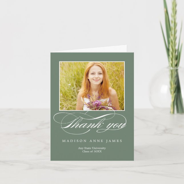 Magnífica tarjeta de agradecimiento por graduación (Anverso)