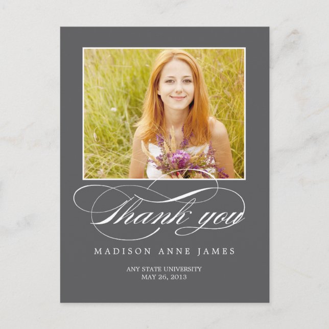 Magnífica tarjeta de agradecimiento por graduación (Anverso)