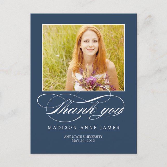 Magnífica tarjeta de agradecimiento por graduación (Anverso)