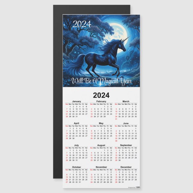 Magnífica tarjeta de calendario magnético de unico (Anverso/Reverso)