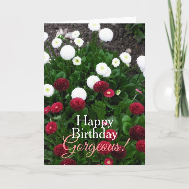 Magnífica tarjeta de cumpleaños del jardín de flor (Anverso)
