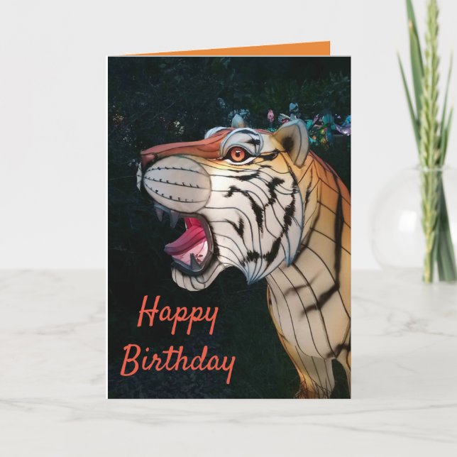 Magnífica tarjeta de cumpleaños del tigre (Anverso)
