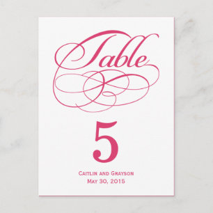 Magnífica tarjeta de número de tabla Boda Swirls