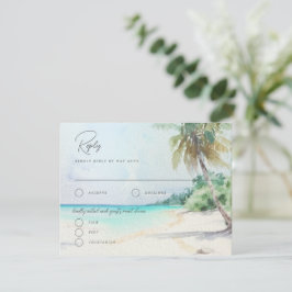 Magnífica tarjeta de respuesta de Boda de la isla 
