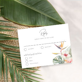 Magnífica tarjeta de respuesta del Boda tropical t