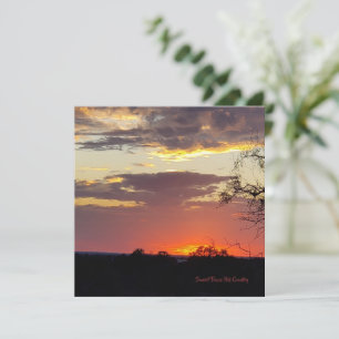 Magnífica tarjeta plana Sunset Texas Hill Country