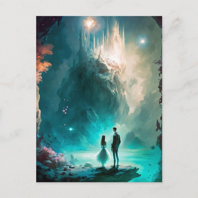 Magnífica tarjeta postal de arte paisajístico (Anverso)