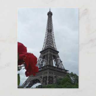 Magnífica tarjeta postal de la Torre Eiffel Roses 