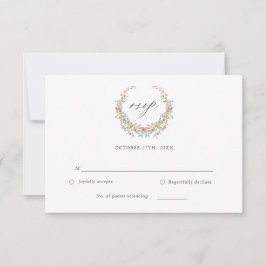 Magnífica tarjeta RSVP de Boda Elegante de Jardín