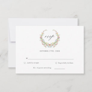 Magnífica tarjeta RSVP de Boda Elegante de Jardín 