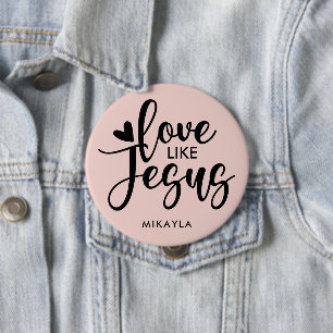 Magnífica tipografía amor como Jesús   Botón Nombr