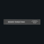Magnífica tipografía de moda Black Merry Christmas<br><div class="desc">Dé a su correo de vacaciones un toque personal y refinado con esta etiqueta de dirección Minimalista moderna. Con su minimalista diseño negro y su moderno tipo de letra inspirado en la máquina de escribir, esta etiqueta ofrece una manera contemporánea de personalizar de sus sobres de vacaciones. Añade tu dirección...</div>