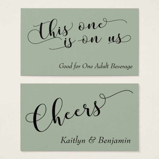 Magnífica tipografía negra en boletos para bebidas (Anverso y reverso)