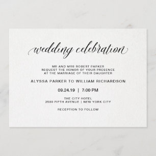 Magnífica tipografía simple Invitación a la boda