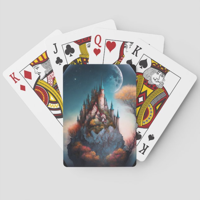 Magníficas cartas de juego de castillo de fantasía (Reverso)