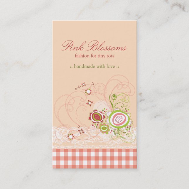 Magníficas cheques de flores rosadas y tarjeta de  (Anverso)