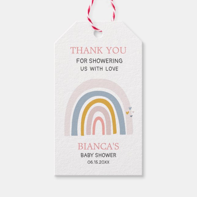 Magníficas etiquetas de Baby Shower Rainbow (Anverso)