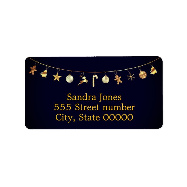 Magníficas etiquetas de direcciones de vacaciones (Frente)