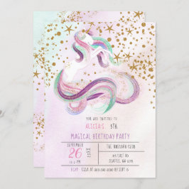 Magníficas invitaciones de cumpleaños a unicornio