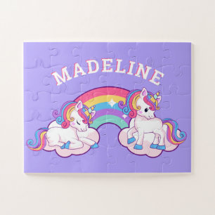 Magnífico arcoiris Unicornio Nombre rompecabezas m