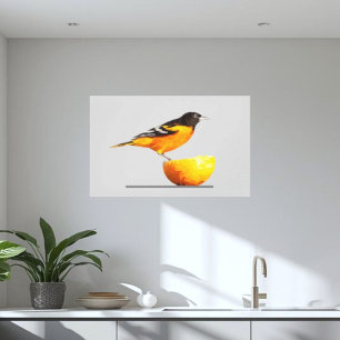Magnífico arte de tela Minimalista Oriole/Naranja