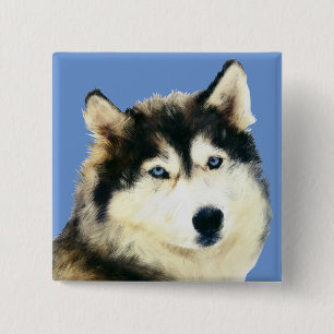 Magnífico botón Husky Pin Siberiano