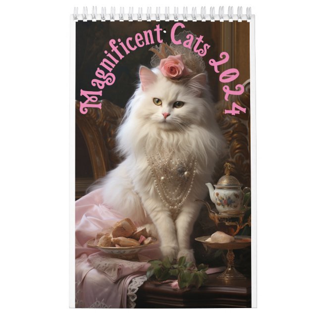 Magnífico Calendario de Pared de Gatos 2024 (Tapa)