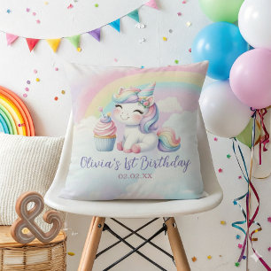 Magnífico Cojín decorativo de cumpleaños arcoiris