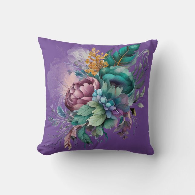 Magnífico Cojín decorativo floral (Anverso)