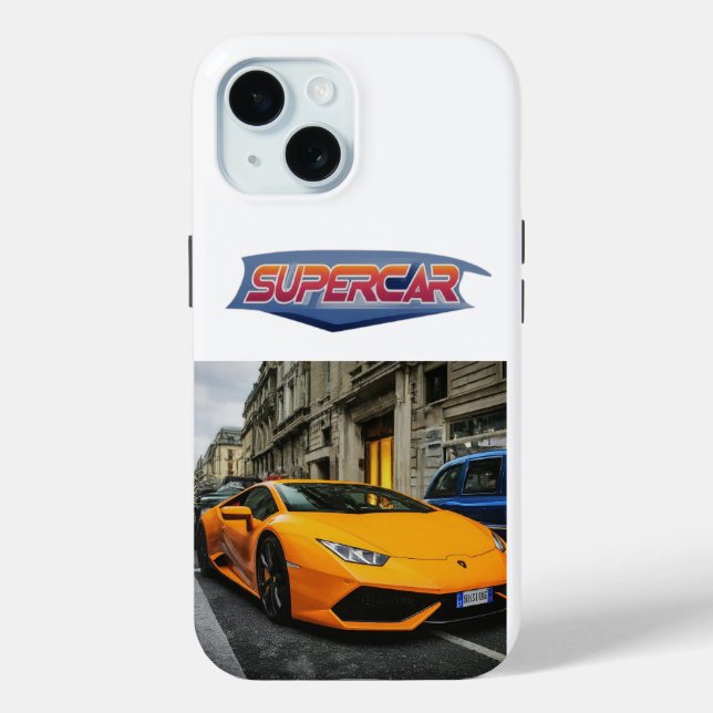 Magnífico diseño Funda para iPhone 15 de Supercar. (Reverso )
