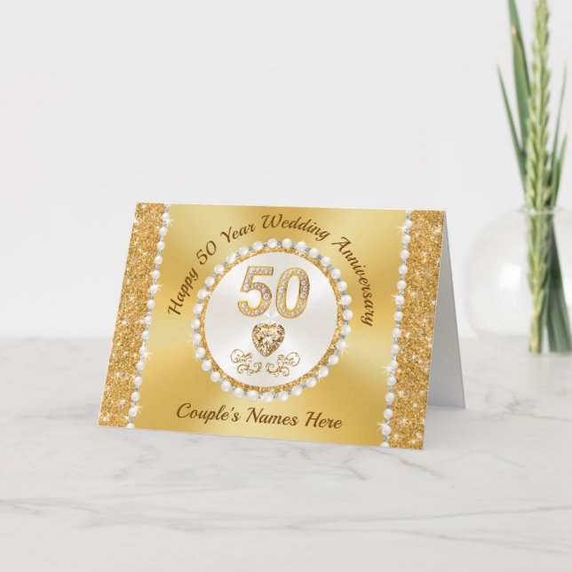 Magnífico Golden Happy, tarjetas de 50 años (Anverso)